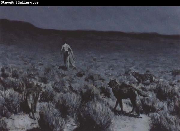 Frederic Remington The Wolves Sniffed Along the Trail (mk43)